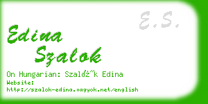 edina szalok business card